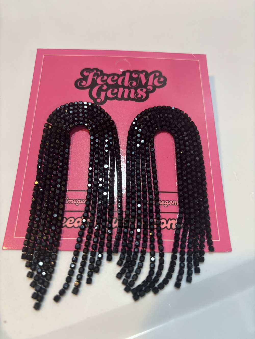 Feed Me Gems Colbalt Matte Black Rainbow Earrings